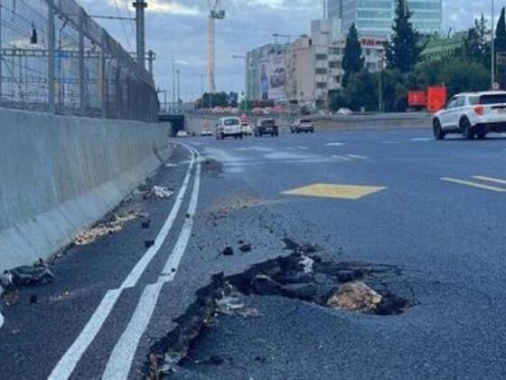 Из-за очередного провала на шоссе Аялон перекрыты три полосы движения в южном направлении